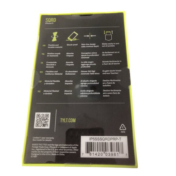 TYLT SQRD Protective Case For Apple iPhone 5 Slim Design Shockproof Purple - Picture 3 of 4